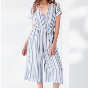 Urban Outfitters Blue and White Striped Jumpsuit